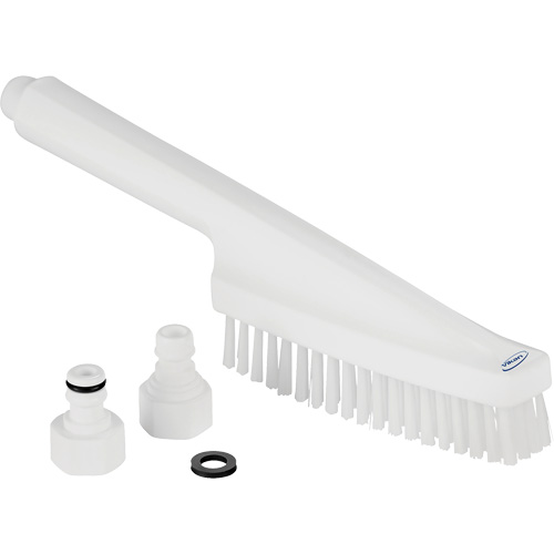 Brosse &agrave; main avec circulation d'eau, Soies Ferme, Longueur de 13", Blanc Pathway Supply LP