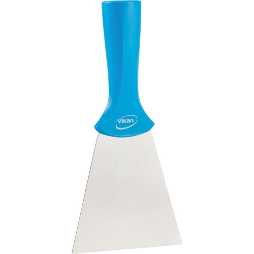 Grattoir en acier inoxydable avec poign&eacute;e montable sur manche, Bleu, 4" la x 8" lo Pathway Supply LP