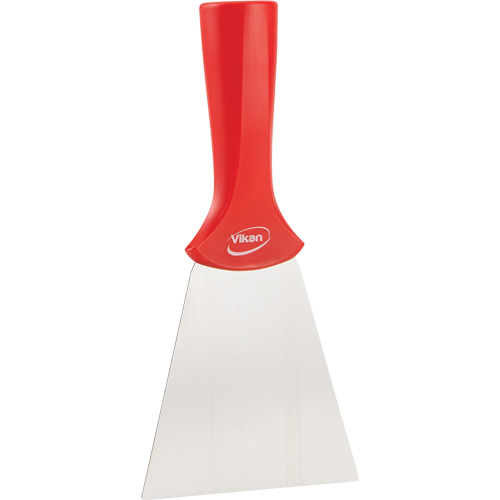 Grattoir en acier inoxydable avec poign&eacute;e montable sur manche, Rouge, 4" la x 8" lo Pathway Supply LP