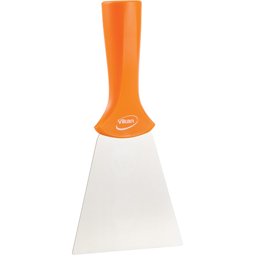 Grattoir en acier inoxydable avec poign&eacute;e montable sur manche, Orange, 4" la x 8" lo Pathway Supply LP