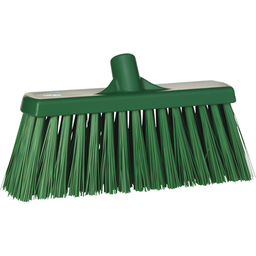 Heavy-Duty Push Broom, Stiff Bristles, 13", Polyester, Green Pathway Supply LP