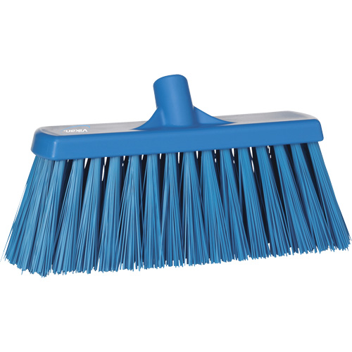 Heavy-Duty Push Broom, Stiff Bristles, 13", Polyester, Blue Pathway Supply LP