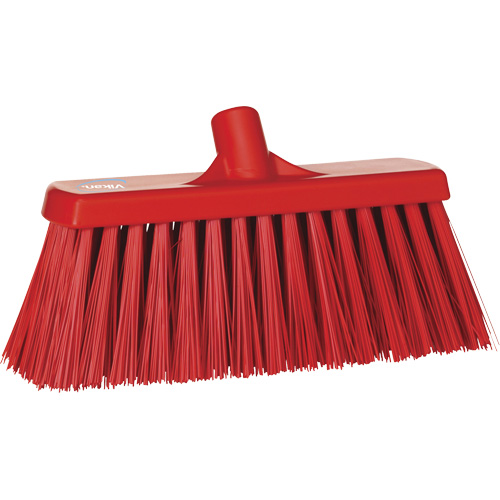 Heavy-Duty Push Broom, Stiff Bristles, 13", Polyester, Red Pathway Supply LP