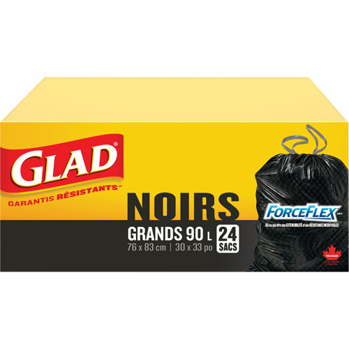 90L Garbage Bags, Regular, 30" W x 33" L, Black Pathway Supply LP