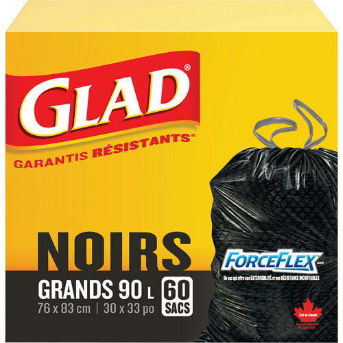 Sacs &agrave; ordures 90 L, R&eacute;gulier, 30" la x 33" lo, Noir Pathway Supply LP