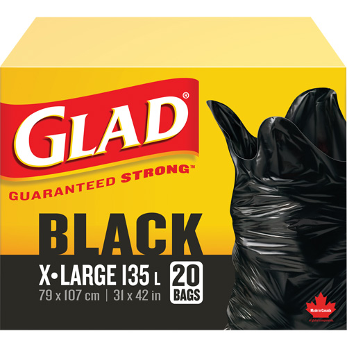 135L Garbage Bags, Regular, 31" W x 42" L, Black Pathway Supply LP