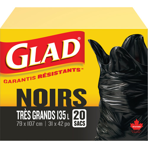 135L Garbage Bags, Regular, 31" W x 42" L, Black Pathway Supply LP