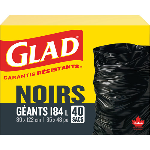 184L Garbage Bags, Regular, 35" W x 48" L, Black Pathway Supply LP