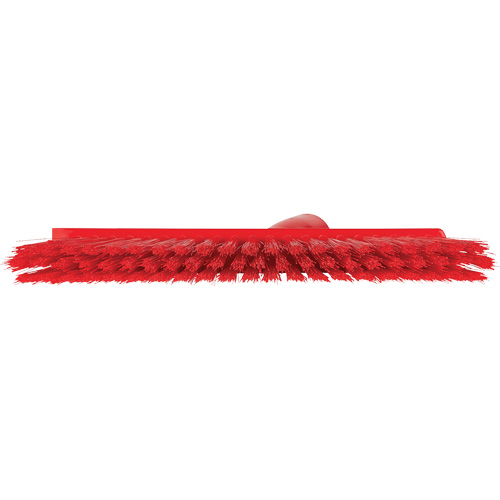 Dustpan Broom with Angled Thread, Medium Bristles, 10", Polyester, Red Pathway Supply LP