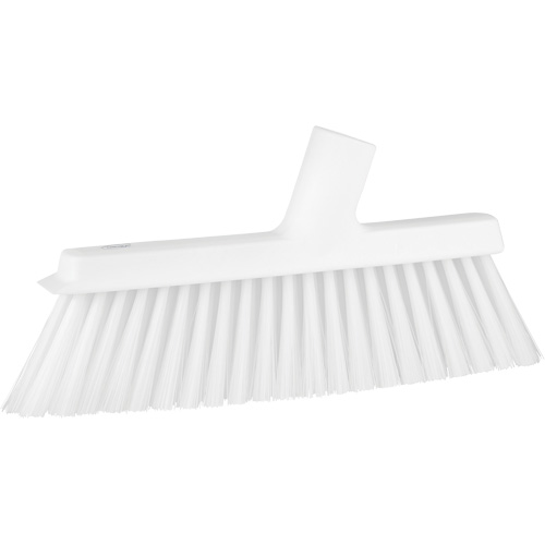 Dustpan Broom with Angled Thread, Medium Bristles, 10", Polyester, White Pathway Supply LP