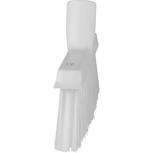 Dustpan Broom with Angled Thread, Medium Bristles, 10", Polyester, White Pathway Supply LP