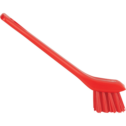 Brosse avec rebord grattoir, Soies Ferme, Longueur de 6", Rouge Pathway Supply LP