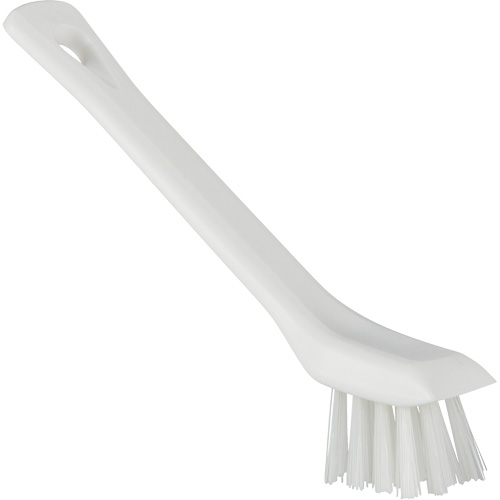 Brosse avec rebord grattoir, Soies Ferme, Longueur de 6", Blanc Pathway Supply LP