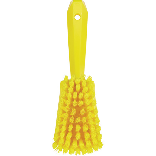 Brosse &agrave; r&eacute;curer avec manche court, Soies Doux, Longueur de 10-1/2", Jaune Pathway Supply LP