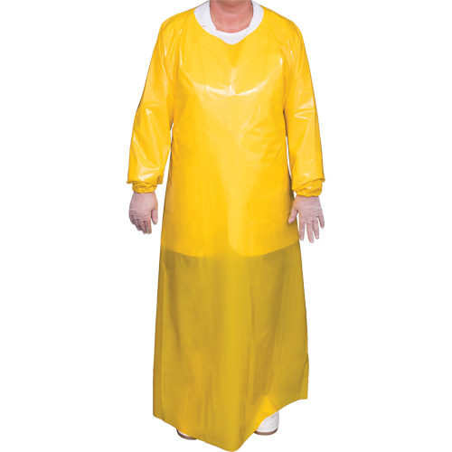 Top Dog 6 Mil. Gown, Large, Yellow, Polyurethane Pathway Supply LP