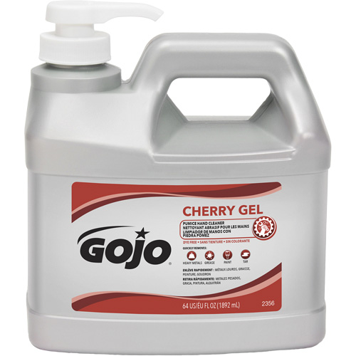 Nettoyant &agrave; mains, Gel/Pierre ponce, 1,89 L, Bouteille &agrave; pompe, Cerise Pathway Supply LP