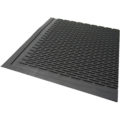 Outdoor Mat, Rubber, Scraper Type, Solid Pattern, 3' x 5', Black Pathway Supply LP