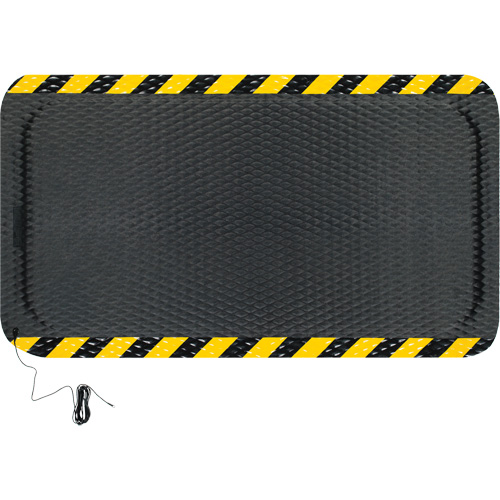 Hog Heaven Electrically Conductive Mat, 3' W x 5' L, 5/8" Thickness, Black/Yellow, Nitrile Pathway Supply LP
