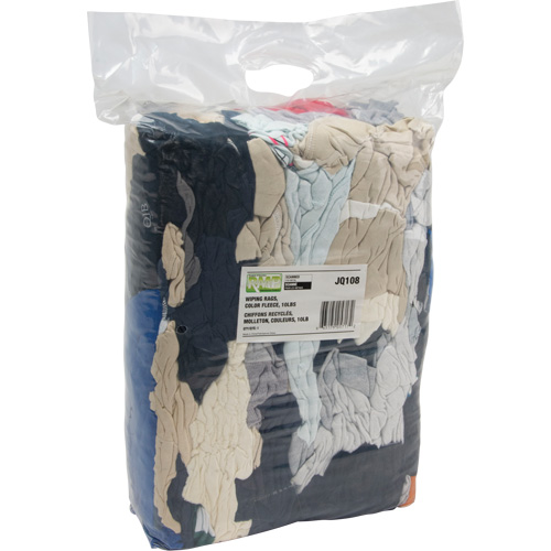Recycled Material Wiping Rags, Fleece, Mix Colours, 10 lbs. Pathway Supply LP