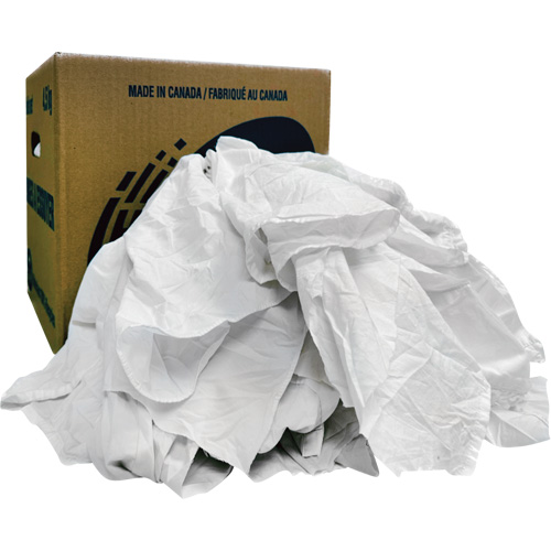 Chiffons recycl&eacute;s, Coton, Blanc, 10 lb Pathway Supply LP