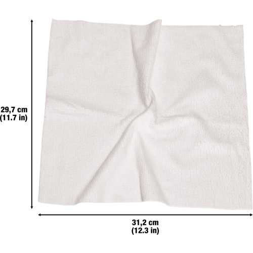 Chiffons lavables pour le nettoyage, Microfibre, Blanc Pathway Supply LP