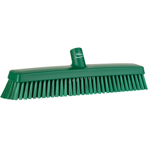 Push Broom Head, Fine/Stiff Bristles, 16-1/2", Polyester/Polypropylene, Green Pathway Supply LP