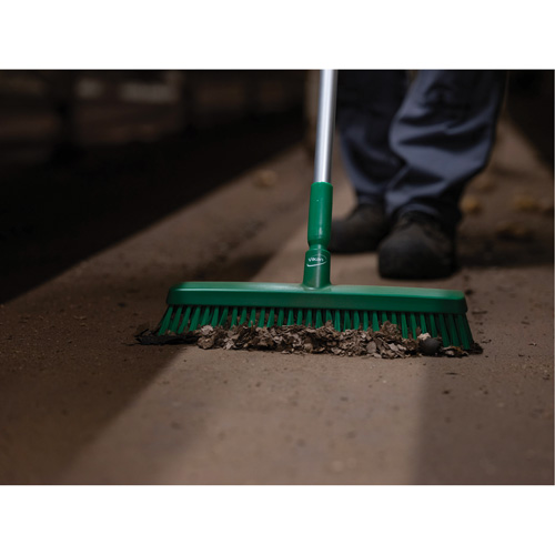 Push Broom Head, Fine/Stiff Bristles, 16-1/2", Polyester/Polypropylene, Green Pathway Supply LP