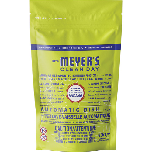 Sachets de d&eacute;tergent pour lave-vaisselle automatique Mrs. Meyer's Clean Day, Capsules, 330 g, Verveine citronnelle Pathway Supply LP