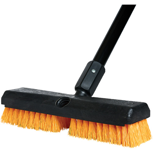 Brosse de nettoyage avec manche, 10" l, Soies Polypropyl&egrave;ne, Noir/Rouge Pathway Supply LP