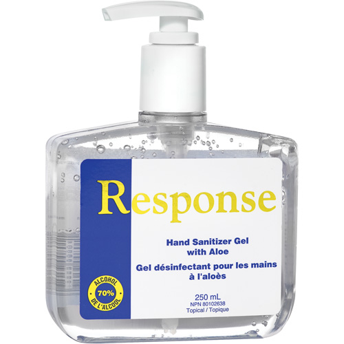 Gel d&eacute;sinfectant pour les mains &agrave; l'alo&egrave;s Response, 250 ml, Bouteille &agrave; pompe, 70 % alcool Pathway Supply LP