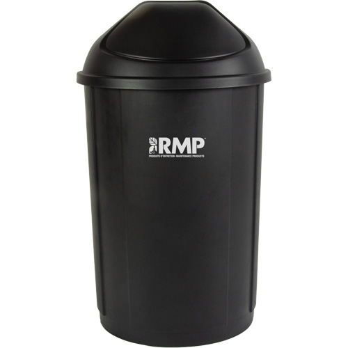 Half-Round Garbage Bin with Lid, Polyethylene, 21 US gal. Pathway Supply LP