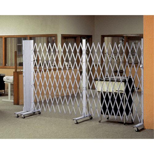 Portable Expanding Gates, Interlocking, 72" L x 72" H, Silver Pathway Supply LP