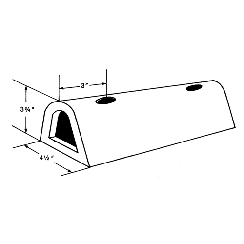 Extruded Rubber Dock Fenders, Rubber, 4-1/2" W x 12" L x 3-3/4" D Pathway Supply LP