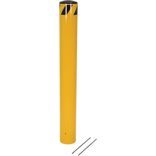 Pour-In-Place Bollards, Steel, 48-1/2" H x 5-9/16" W, Yellow Pathway Supply LP