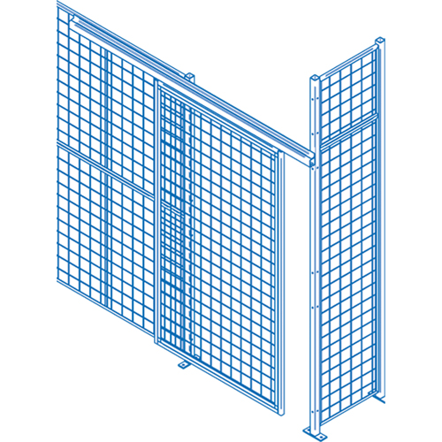 Wire Mesh Partition Components - Sliding Doors, 4' W x 8' H Pathway Supply LP
