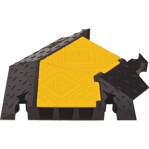 Protecteur de c&acirc;ble robuste &agrave; 3 canaux Yellow Jacket, virage &agrave; droite Pathway Supply LP