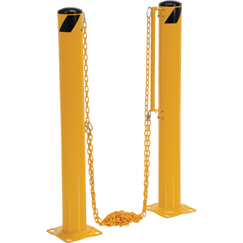 Syst&egrave;me de bornes de protection et chaînes pour quai, Acier, 42" h x 6-5/8" la, Jaune Pathway Supply LP