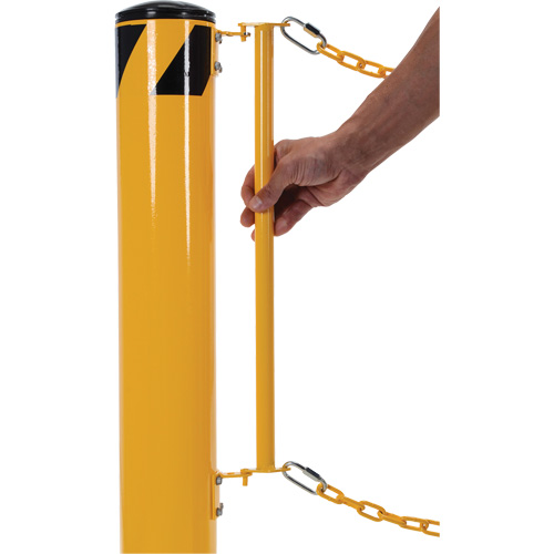 Syst&egrave;me de bornes de protection et chaînes pour quai, Acier, 42" h x 6-5/8" la, Jaune Pathway Supply LP
