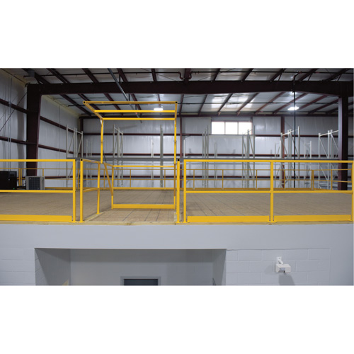 Mezzanine Safety Gate, 68-1/2" L x 42" H, 80-1/16" Raised, Yellow Pathway Supply LP