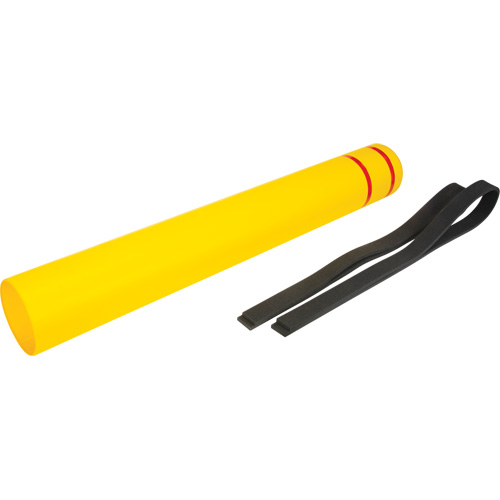 Capuchon en poly&eacute;thyl&egrave;ne pour borne de protection, 6-5/8" dia. x 52" l, Rouge/Jaune Pathway Supply LP