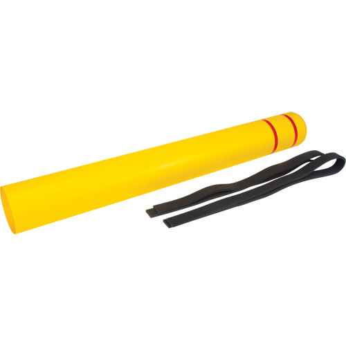 Capuchon en poly&eacute;thyl&egrave;ne pour borne de protection, 6-5/8" dia. x 60" l, Rouge/Jaune Pathway Supply LP