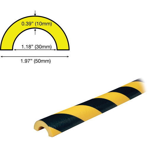 R30 Profile 5M Pipe Protection Bumper Guard, 2' (0.6096 m) Long Pathway Supply LP