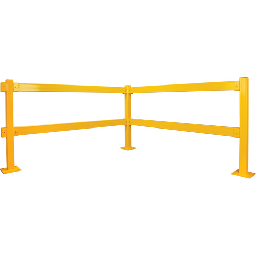 Lift-Out Light-Duty Guard Rail, Steel, 8' L x 4" H, Safety Yellow Pathway Supply LP