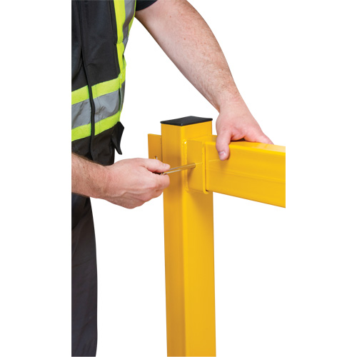 In-Line Post for Light-Duty Guard Rails, Steel, 42" H, Safety Yellow Pathway Supply LP