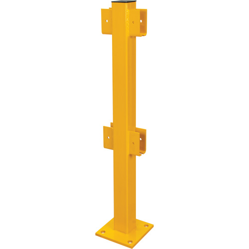 In-Line Post for Light-Duty Guard Rails, Steel, 42" H, Safety Yellow Pathway Supply LP