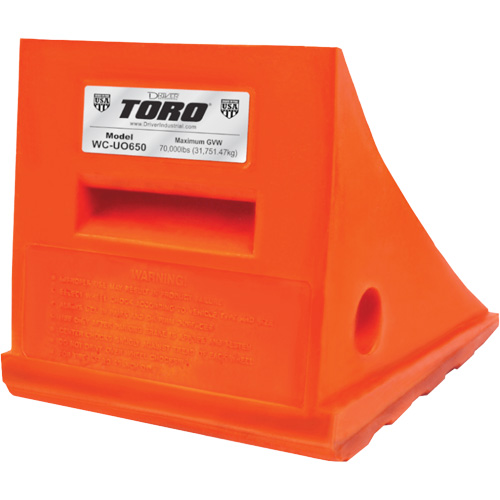 35 Ton General Purpose Wheel Chock, Urethane, Orange Pathway Supply LP