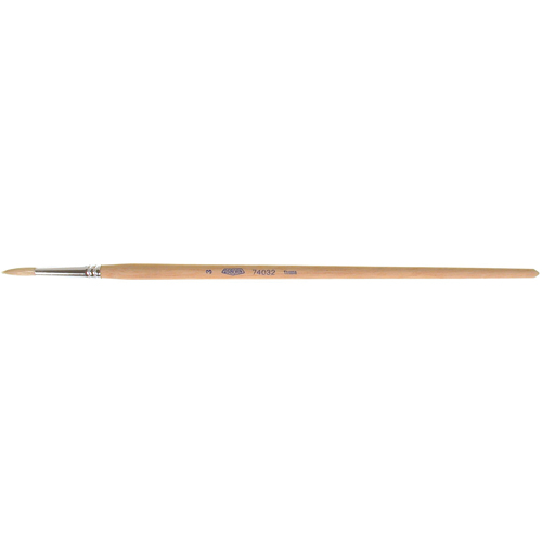 Pure White Bristle Round Marking Paint Brush, 3/16" Brush Width, White China, Wood Handle Pathway Supply LP