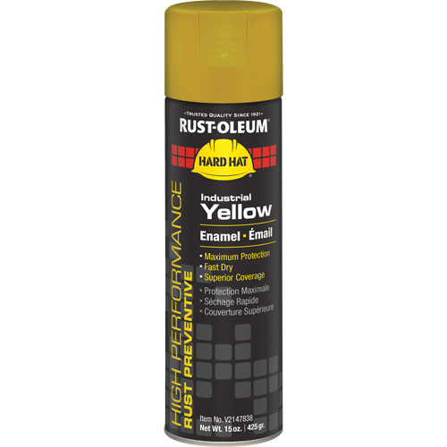 Peinture-&eacute;mail en a&eacute;rosol syst&egrave;me V2100, Jaune industriel, Brillant, 15 oz, Canette a&eacute;rosol Pathway Supply LP