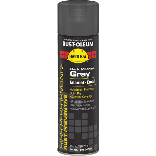 Peinture-&eacute;mail en a&eacute;rosol syst&egrave;me V2100, Gris machine fonc&eacute;, Brillant, 15 oz, Canette a&eacute;rosol Pathway Supply LP