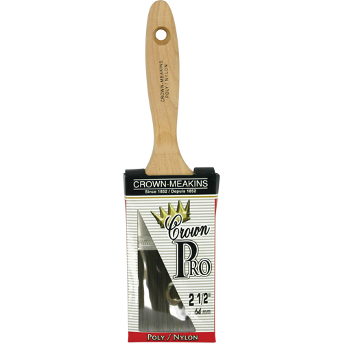 Pinceau &agrave; soies angulaires Crown Pro, Poly/nylon, Manche Bois, Largeur de 2-1/2" Pathway Supply LP